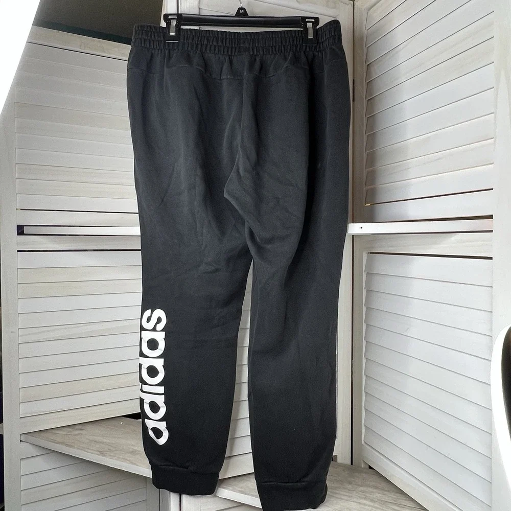 Adidas Black Fleece Sweatpants Logo Joggers Lg Unisex Style DP2399 No Drawstring